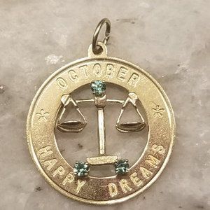 DANKNER OCTOBER HAPPY DREAMS LIBRA SCALES JUSTICE 14K CHARM PENDANT NECKLACE